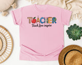 Teacher Teach Love Inspire graphic tee in Blossom