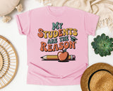 My Students Are The Reason Grey 2 graphic tee in Blossom