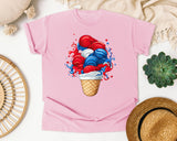 Patriotic Ice Cream Cone Red graphic tee in Blossom