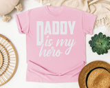 Daddy Is My Hero White 3 graphic tee in Blossom