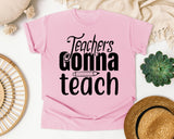 Teachers Gonna Teach Pencil graphic tee in Blossom