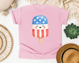 Patriotic Popsicle White graphic tee in Blossom