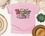 Teacher Life graphic tee in Blossom