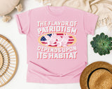 The Flavor Of Patriotism graphic tee in Blossom