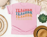 Teacher Teacher Teacher Retro graphic tee in Blossom
