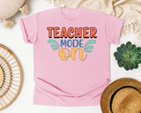 Teacher Mode On Retro graphic tee in Blossom