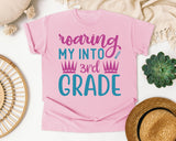 Roaring My Into 3rd Grade graphic tee in Blossom