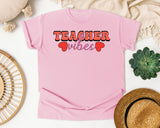 Teacher Vibes Hearts graphic tee in Blossom