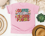 Coffee Gives Me Teacher Powers Grey graphic tee in Blossom