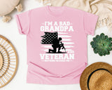 I'm A Bad Grandpa And Veteran Nothing Scares Me graphic tee in Blossom