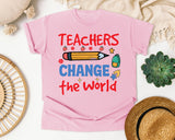 Teachers Change The World Pencil graphic tee in Blossom