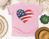 American Flag Heart Red 2 graphic tee in Blossom
