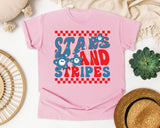 Stars And Stripes Red 2 graphic tee in Blossom