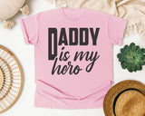 Daddy Is My Hero White 4 graphic tee in Blossom