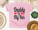 Daddy Is My Hero Black graphic tee in Blossom