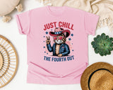 Just Chill The Fourth Out graphic tee in Blossom