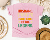 Husband Daddy Protector Hero Legend graphic tee in Blossom