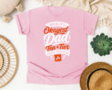 World's Okayest Dad Top Tier Snack Provider White graphic tee in Blossom