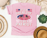 It's A Great Day To Be A Patriot graphic tee in Blossom