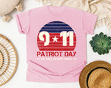 Patriot Day We Will Never Forget Red 2 graphic tee in Blossom