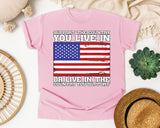 Support The Country You Live In graphic tee in Blossom