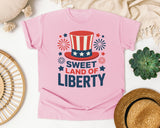 Sweet Land Of Liberty Navy graphic tee in Blossom