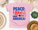Peace Love America Blue graphic tee in Blossom