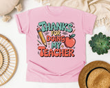 Thanks For Being My Teacher Grey graphic tee in Blossom