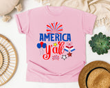 America Y'all graphic tee in Blossom