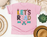 Lets Read graphic tee in Blossom