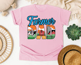 Farmer Dad Grey graphic tee in Blossom