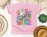 Out The Door Dinosaur graphic tee in Blossom