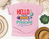 Hello Preschool Pencil graphic tee in Blossom