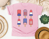 Patriotic Popsicle Set graphic tee in Blossom