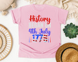 History Began On 4th July 1776 graphic tee in Blossom