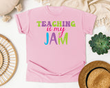 Teaching Is My Jam graphic tee in Blossom