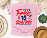 Free To Sparkle Red graphic tee in Blossom