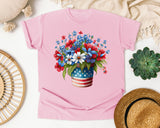 Patriotic Flower Bouquet graphic tee in Blossom