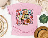 Teach Love Inspire Grey 2 graphic tee in Blossom