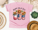 Happy 4th Of July Grey graphic tee in Blossom