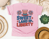 Sweet Land Of Liberty Grey 3 graphic tee in Blossom