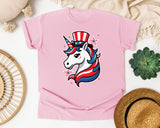 Patriotic Unicorn graphic tee in Blossom