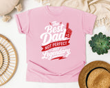 The Best Dad Not Perfect Just Legendary White graphic tee in Blossom