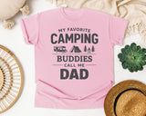 My Favorite Camping Buddies Call Me Dad Grey graphic tee in Blossom