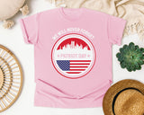 We Will Never Forget Patriot Day White graphic tee in Blossom