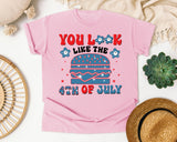 You Look Like The 4th Of July Blue graphic tee in Blossom