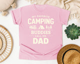 My Favorite Camping Buddies Call Me Dad White graphic tee in Blossom