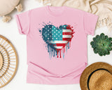 Distressed Flag Heart graphic tee in Blossom