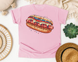 Patriotic Hot Dog graphic tee in Blossom