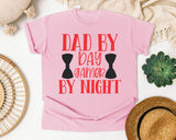 Dad By Day Gamer By Night White 3 graphic tee in Blossom